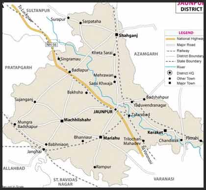 Jaunpur District Map