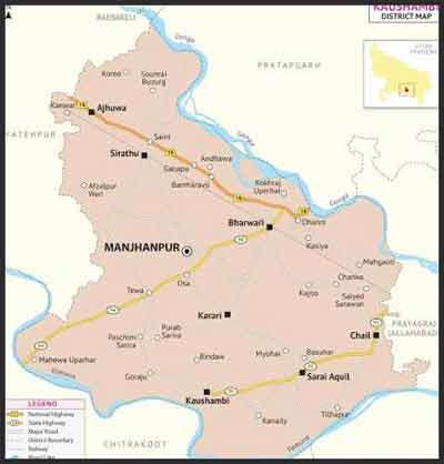 Kaushambi District Map