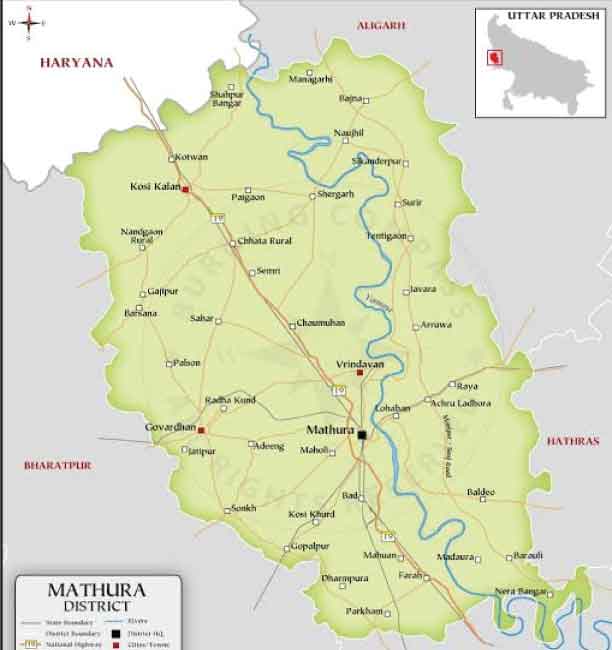 Mathura District Map