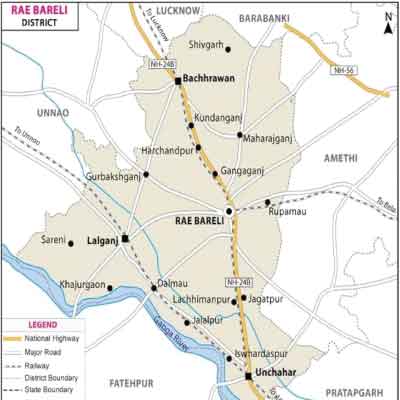 Raebareli District Map