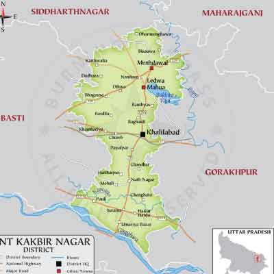 Sant Kabir Nagar District Map