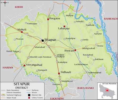 Sitapur District Map