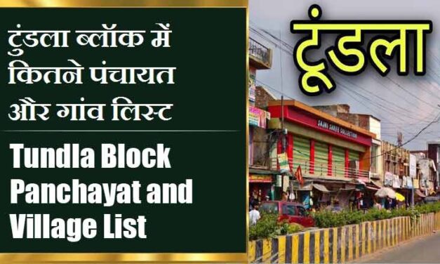 टुंडला ब्लॉक में कितने पंचायत और गांव लिस्ट | Tundla Block Panchayat and Village List