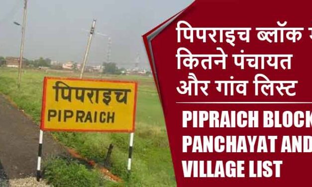 पिपराइच ब्लॉक में कितने पंचायत और गांव लिस्ट | Pipraich Block Panchayat and Village List