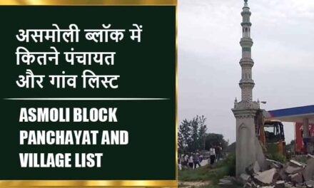 असमोली ब्लॉक में कितने पंचायत और गांव लिस्ट | Asmoli Block Panchayat and Village List