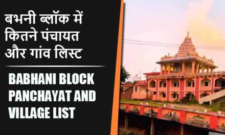 बभनी ब्लॉक में कितने पंचायत और गांव लिस्ट | Babhani Block Panchayat and Village List
