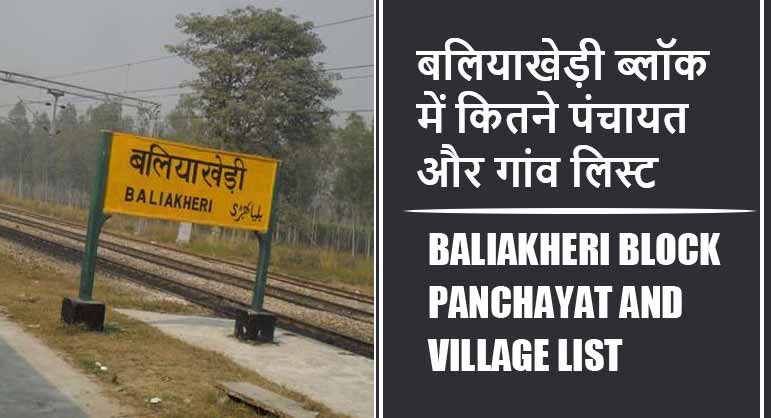 बलियाखेड़ी ब्लॉक में कितने पंचायत और गांव लिस्ट | Baliakheri Block Panchayat and Village List