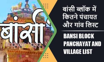 बांसी ब्लॉक में कितने पंचायत और गांव लिस्ट | Bansi Block Panchayat and Village List