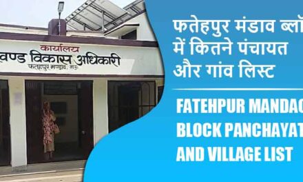 फतेहपुर मंडाव ब्लॉक में कितने पंचायत और गांव लिस्ट | Fatehpur Mandao Block Panchayat and Village List