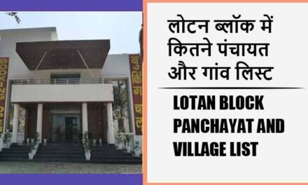 लोटन ब्लॉक में कितने पंचायत और गांव लिस्ट | Lotan Block Panchayat and Village List