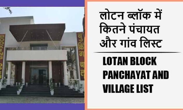 लोटन ब्लॉक में कितने पंचायत और गांव लिस्ट | Lotan Block Panchayat and Village List