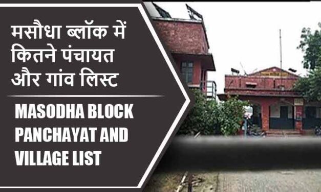 मसौधा ब्लॉक में कितने पंचायत और गांव लिस्ट | Masodha Block Panchayat and Village List