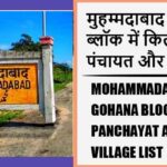 मुहम्मदाबाद गोहना ब्लॉक में कितने पंचायत और गांव लिस्ट | Mohammadabad Gohana Block Panchayat and Village List