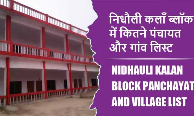 निधौली कलाँ ब्लॉक में कितने पंचायत और गांव लिस्ट | Nidhauli Kalan Block Panchayat and Village List