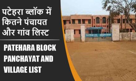 पटेहरा ब्लॉक में कितने पंचायत और गांव लिस्ट | Patehara Block Panchayat and Village List