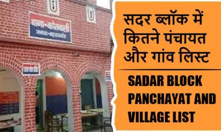 सदर ब्लॉक में कितने पंचायत और गांव लिस्ट | Sadar Block Panchayat and Village List