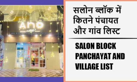 सलोन ब्लॉक में कितने पंचायत और गांव लिस्ट | Salon Block Panchayat and Village List