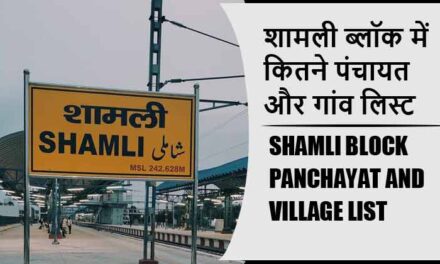 शामली ब्लॉक में कितने पंचायत और गांव लिस्ट | Shamli Block Panchayat and Village List